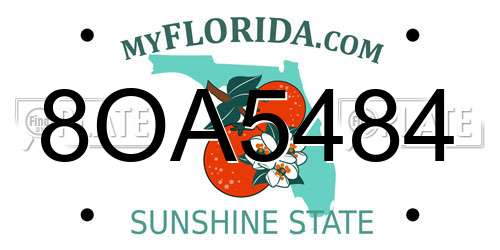 8OA5484 Florida License Plate