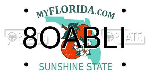 8OABLI Florida License Plate