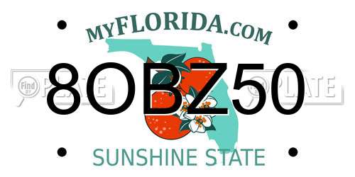 8OBZ50 Florida License Plate