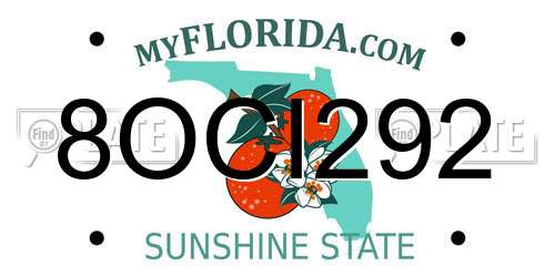 8OCI292 Florida License Plate