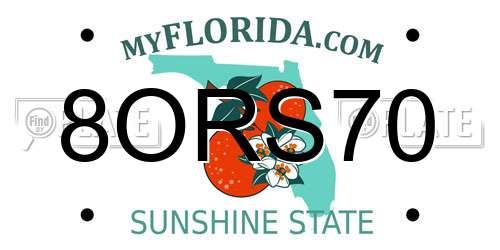 8ORS70 Florida License Plate