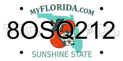 8OSQ212 Florida License Plate