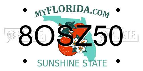 8OSZ50 Florida License Plate