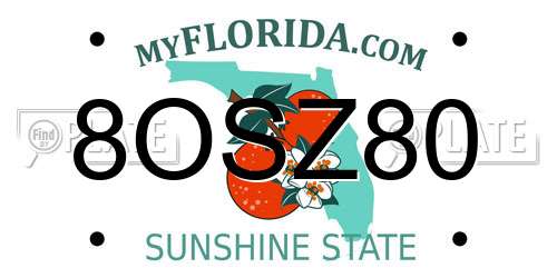 8OSZ80 Florida License Plate