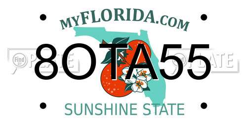 8OTA55 Florida License Plate