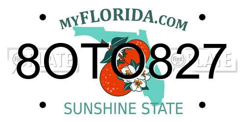 8OTO827 Florida License Plate