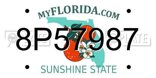 8P57987 Florida License Plate
