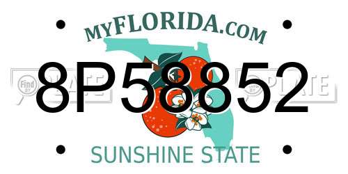 8P58852 Florida License Plate