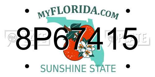 8P67415 Florida License Plate