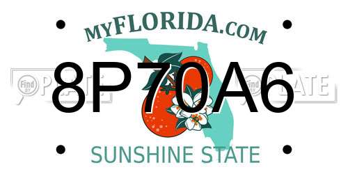 8P70A6 Florida License Plate