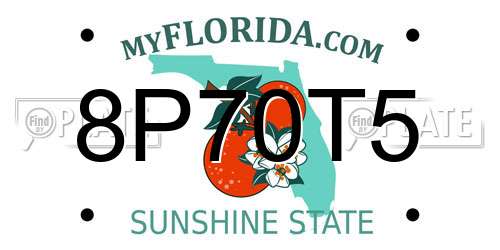 8P70T5 Florida License Plate