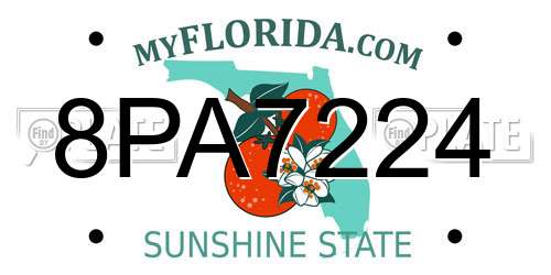 8PA7224 Florida License Plate