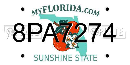 8PA7274 Florida License Plate