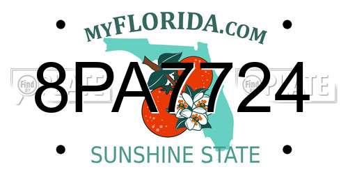 8PA7724 Florida License Plate