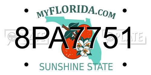 8PA7751 Florida License Plate