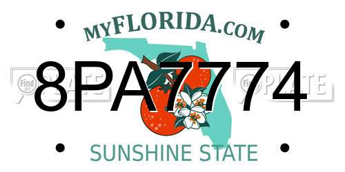8PA7774 Florida License Plate