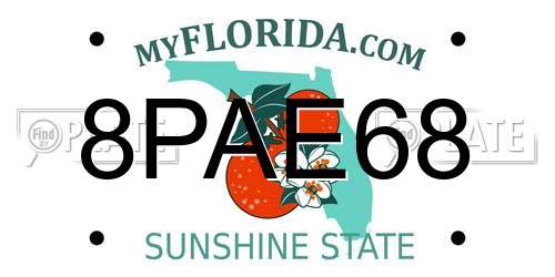 8PAE68 Florida License Plate