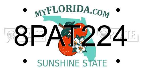 8PAT224 Florida License Plate