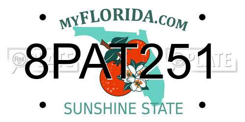 8PAT251 Florida License Plate