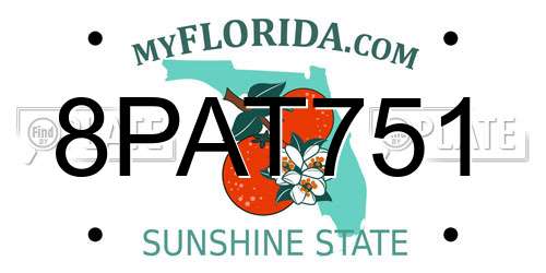 8PAT751 Florida License Plate