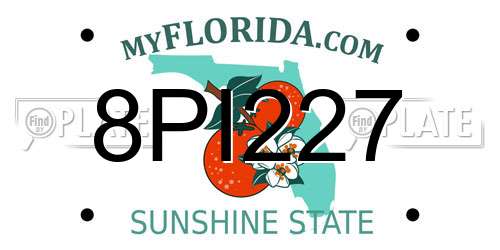 8PI227 Florida License Plate