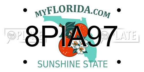 8PIA97 Florida License Plate