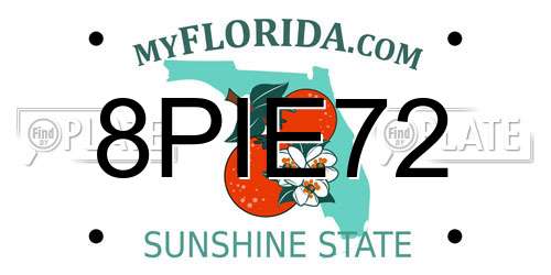 8PIE72 Florida License Plate