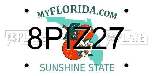 8PIZ27 Florida License Plate