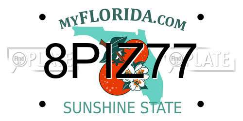 8PIZ77 Florida License Plate