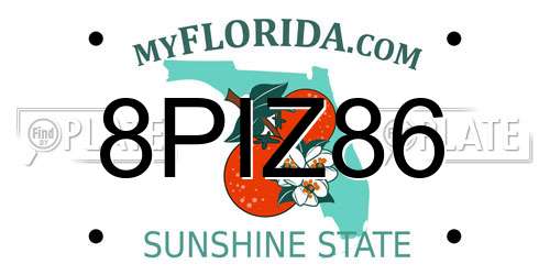 8PIZ86 Florida License Plate