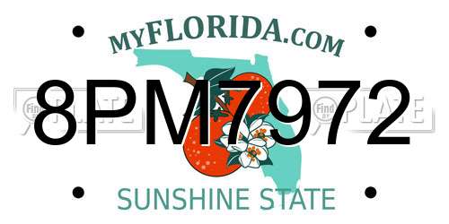 8PM7972 Florida License Plate