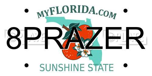 8PRAZER Florida License Plate