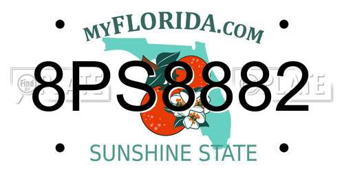 8PS8882 Florida License Plate