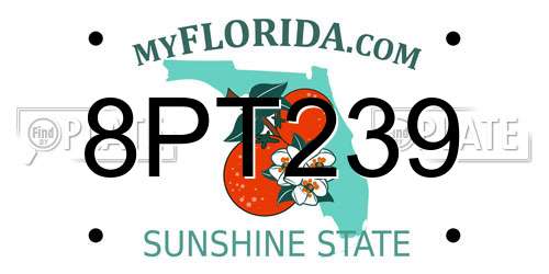 8PT239 Florida License Plate
