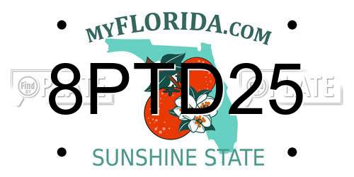 8PTD25 Florida License Plate