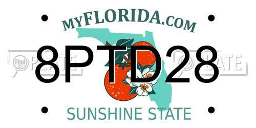 8PTD28 Florida License Plate