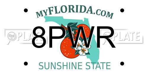 8PWR Florida License Plate