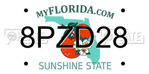 8PZD28 Florida License Plate