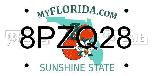 8PZQ28 Florida License Plate