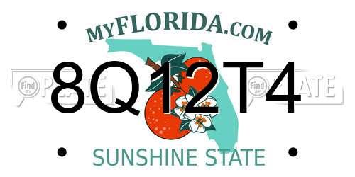 8Q12T4 Florida License Plate