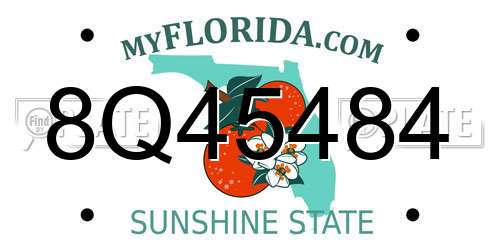 8Q45484 Florida License Plate