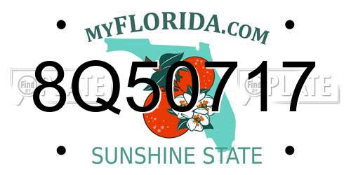 8Q50717 Florida License Plate