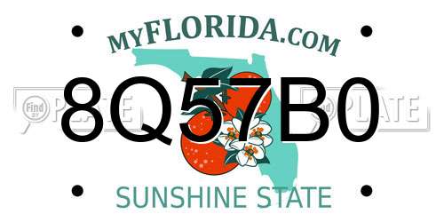 8Q57B0 Florida License Plate