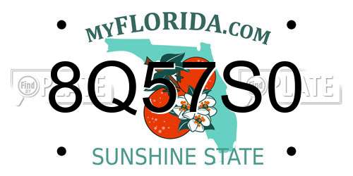 8Q57S0 Florida License Plate