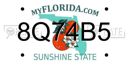8Q74B5 Florida License Plate
