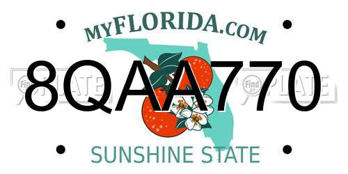 8QAA770 Florida License Plate