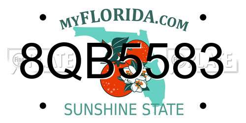 8QB5583 Florida License Plate