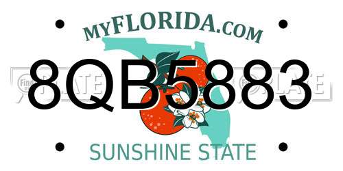 8QB5883 Florida License Plate
