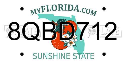 8QBD712 Florida License Plate