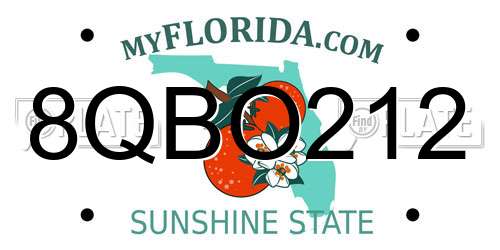 8QBO212 Florida License Plate